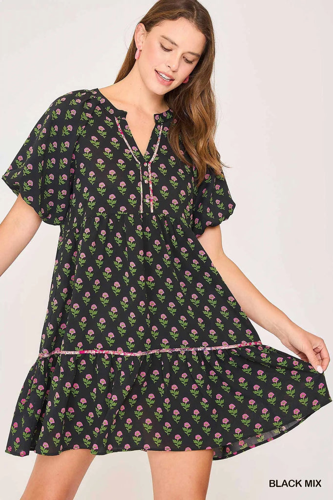 Coco Dress in Black Mix
