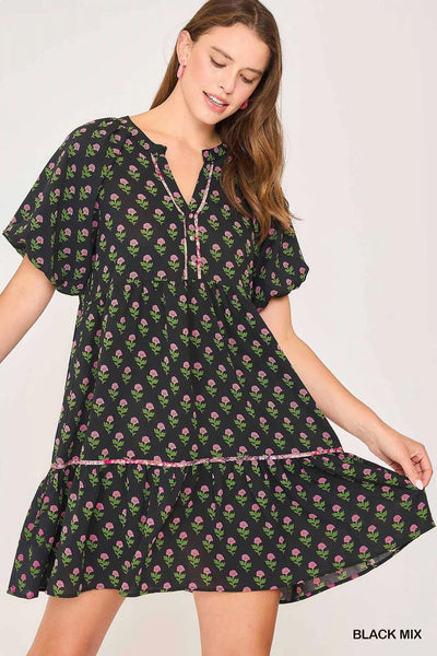 Coco Dress in Black Mix