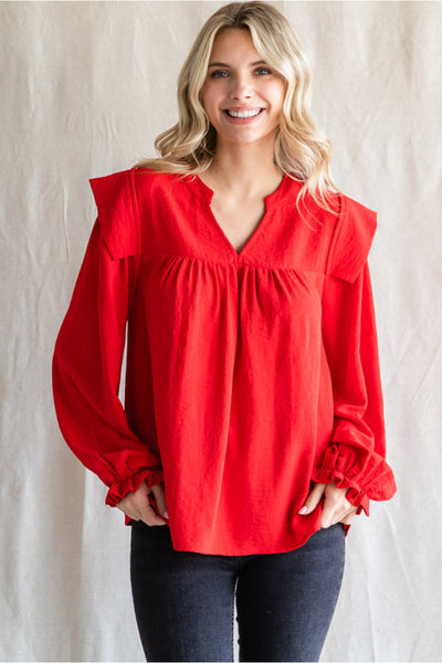 New Years Top in Tomato Red