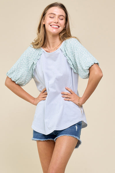 Puff Print in Sea Foam