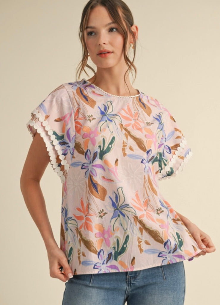Easter Floral Top in Blush