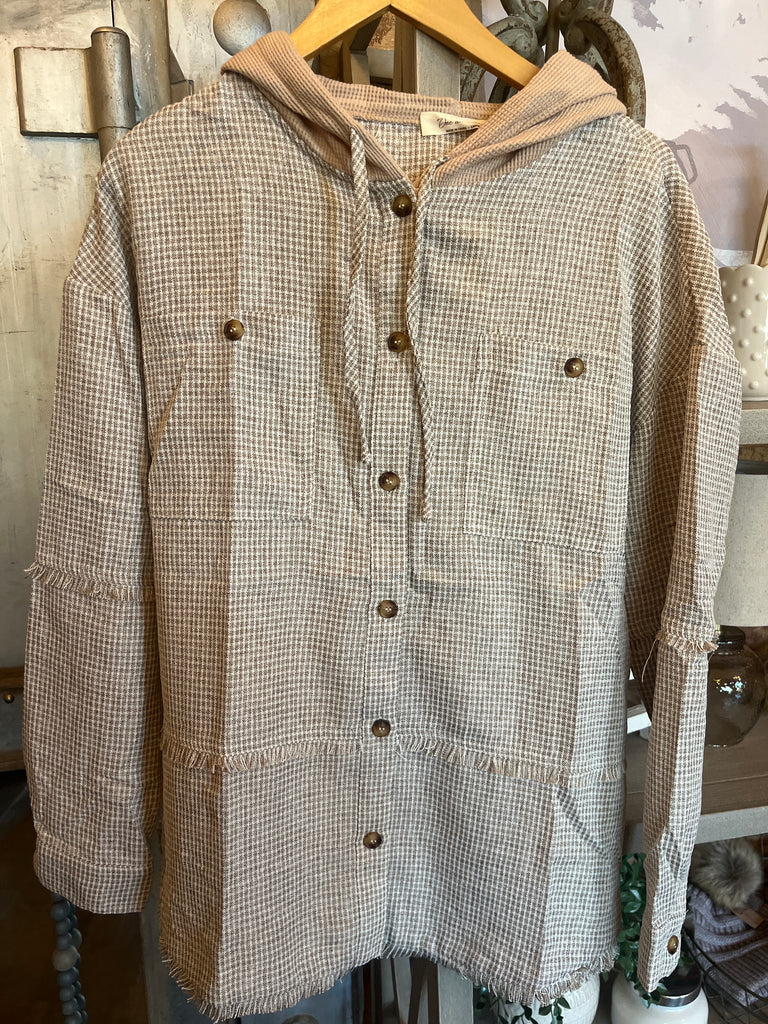Frayed Drop Shoulder in Sand