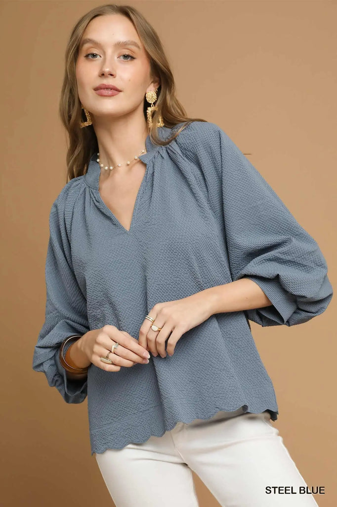 Millie Top in Steel Blue