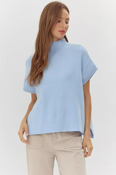 Sweater Top in Sky Blue