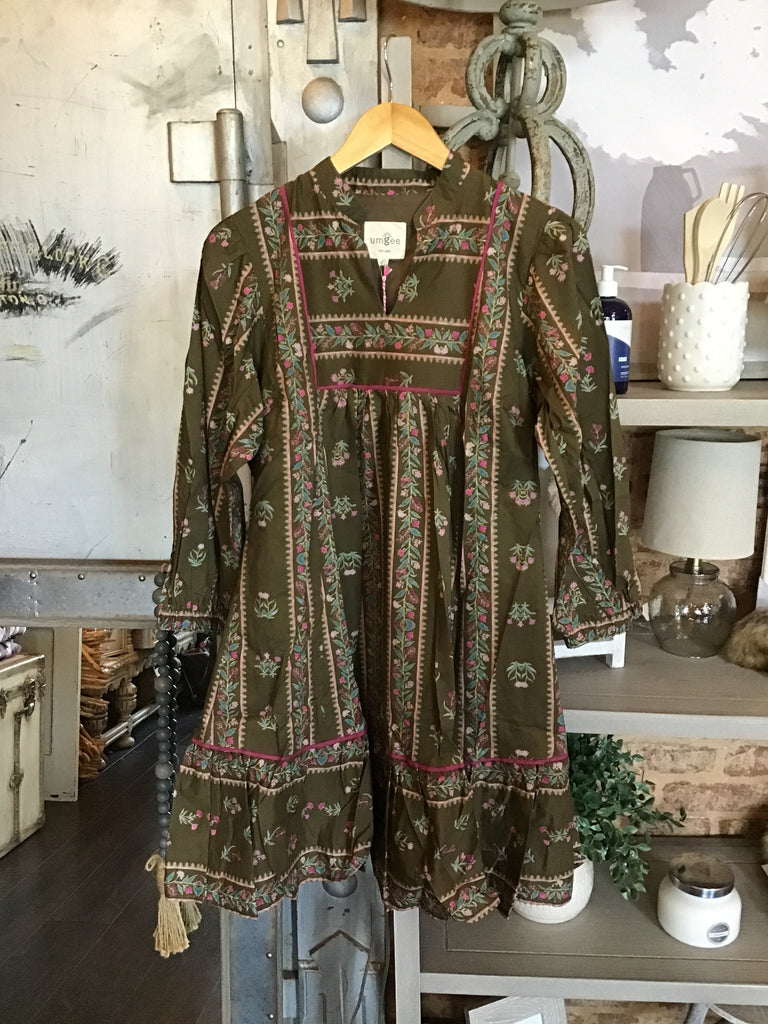 Flower Dress in Brown Mix