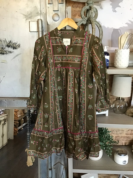 Flower Dress in Brown Mix