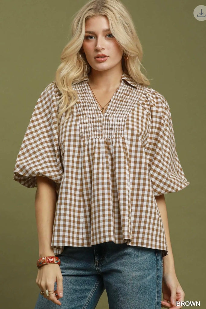 Blange Top in Brown