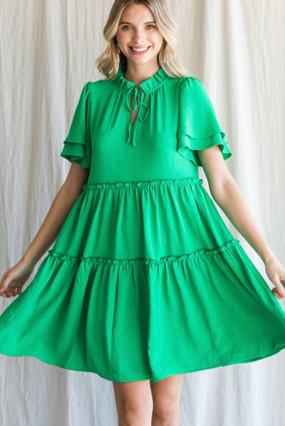 Church Dress in Kelly Green