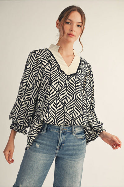 Leaf Top in black