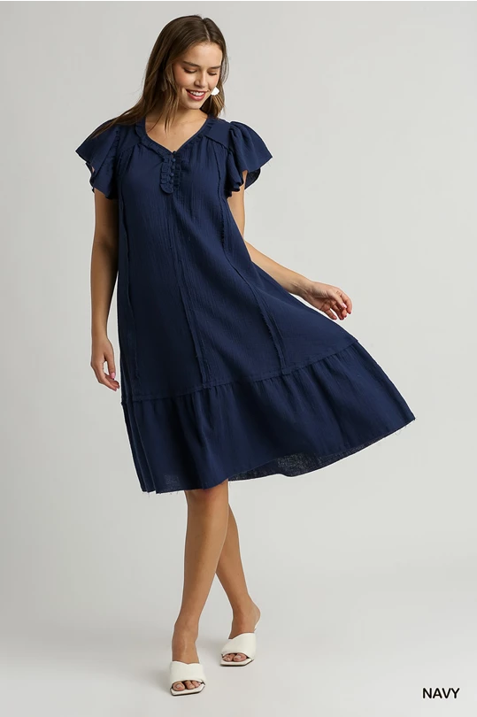 Spring Long Dress in Navy