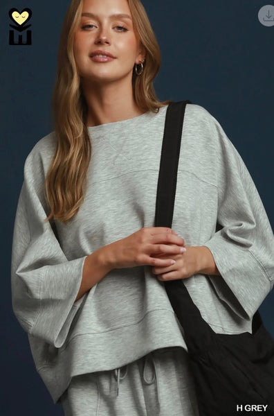 Terry top in Grey
