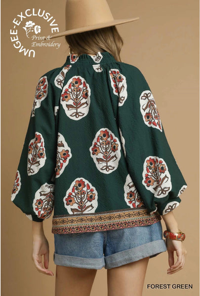 Sadie Top in forest green