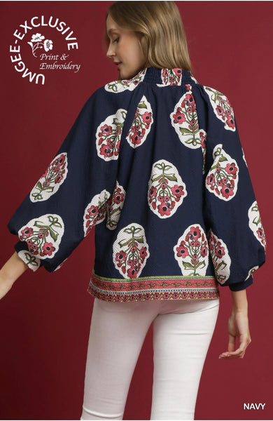 Sadie Top in navy