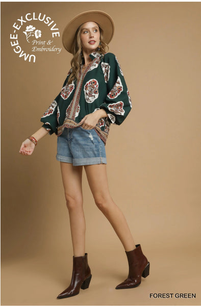 Sadie Top in forest green