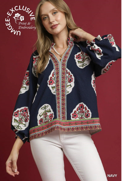 Sadie Top in navy