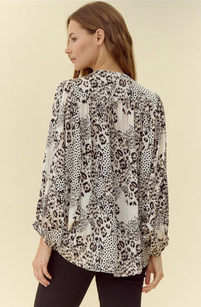 Light Cheetah Print Top in natural