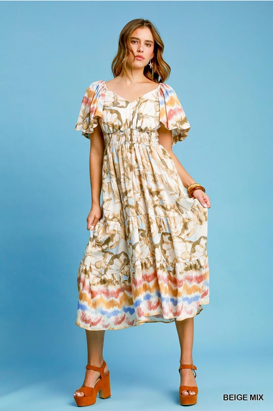 Easter Mix Dress in Beige