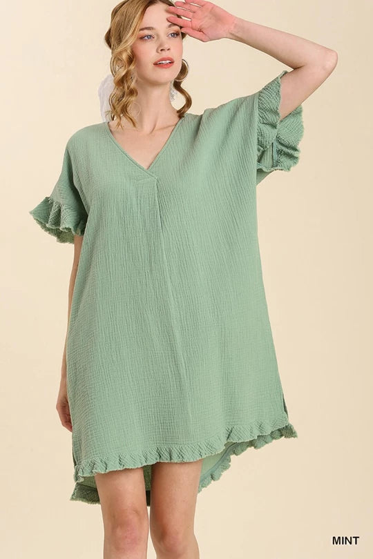 Gauze Dress in Mint