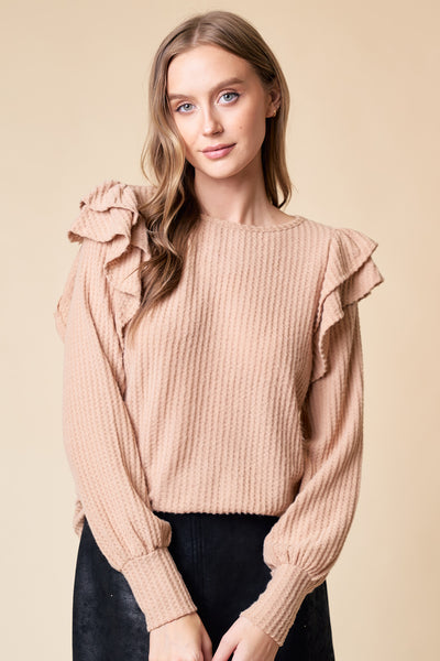 Ruffle Top in Honey