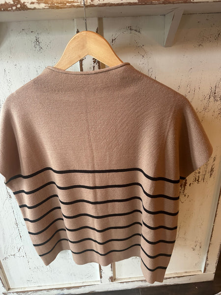 Holiday Sweater in Taupe/Black