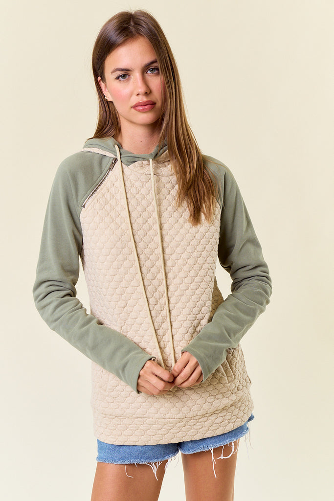 Maren Hoodie in Oat/Olive