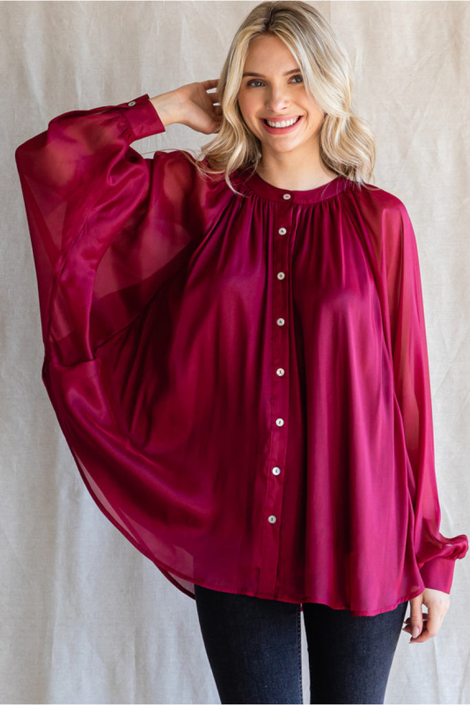 Tinsel Top in Burgundy