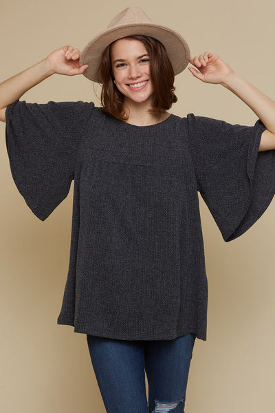 Flare Top in Charcoal