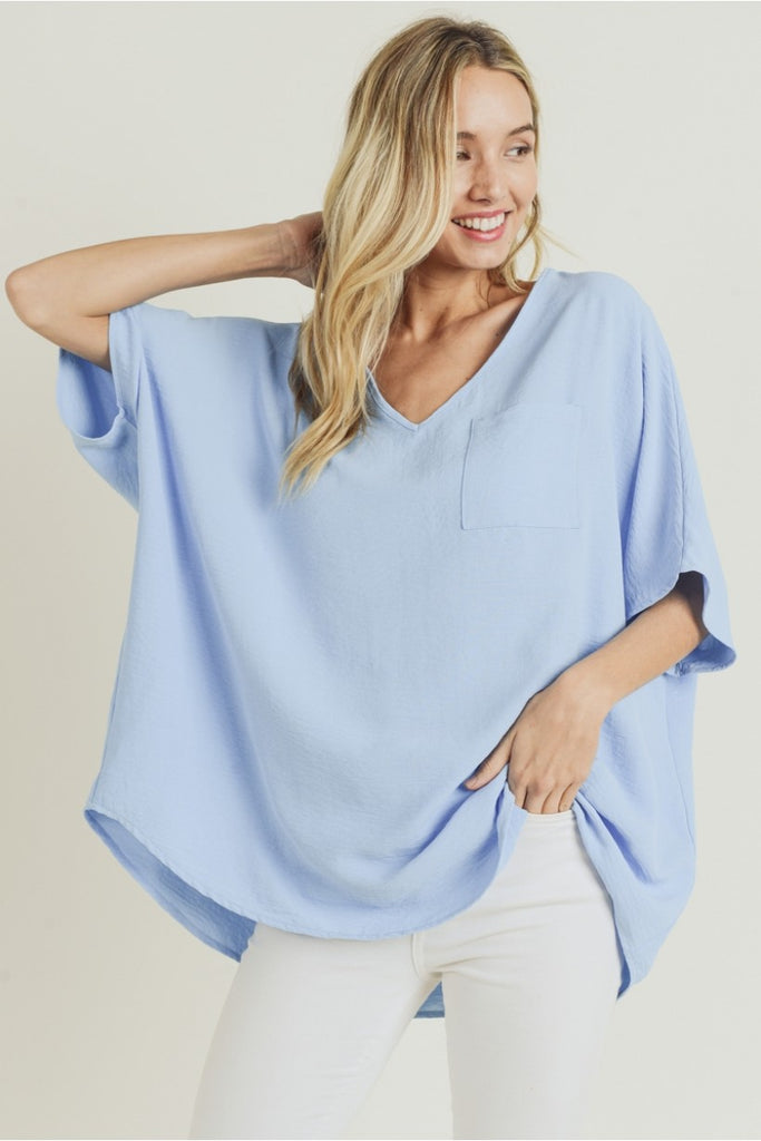 Oversized Top in Sky Blue