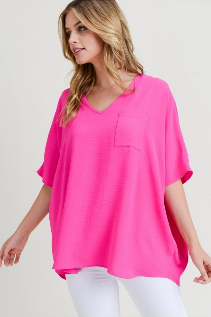 Oversized Top in Hot Pink