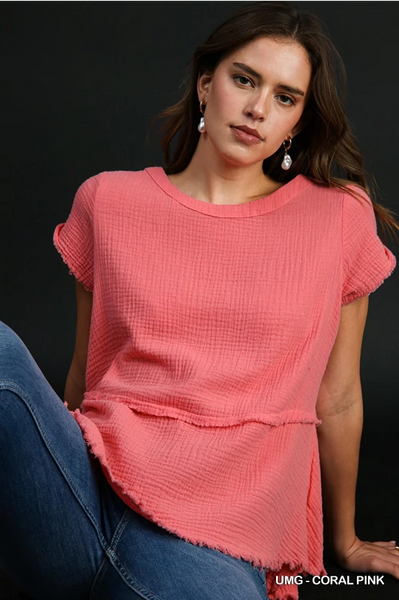 Floaty Top in Coral Pink