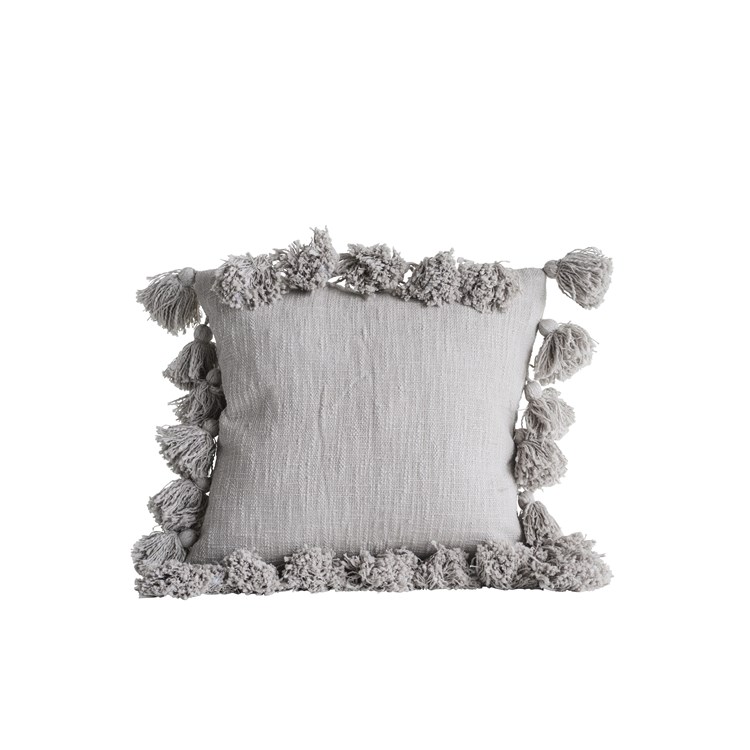 Pom Pillow in Grey