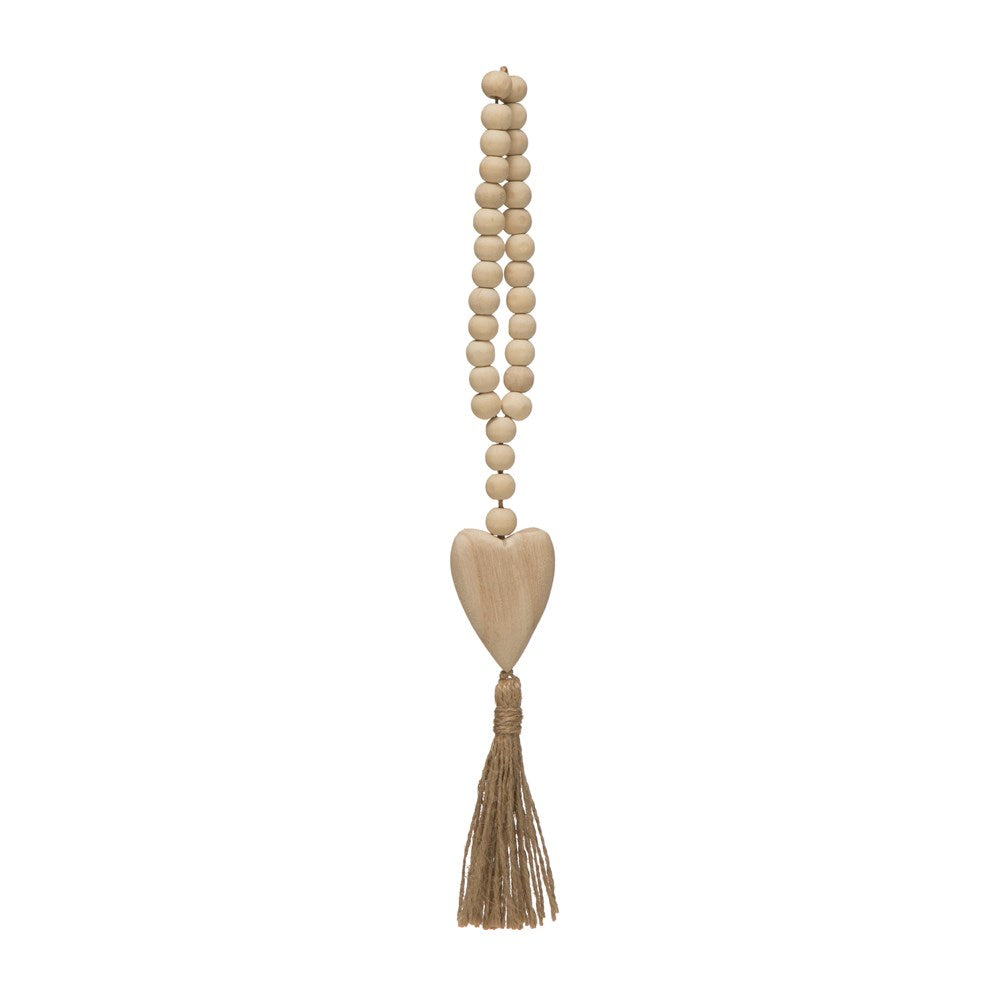 Heart Wooden Bead Strand