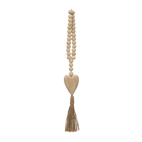 Heart Wooden Bead Strand