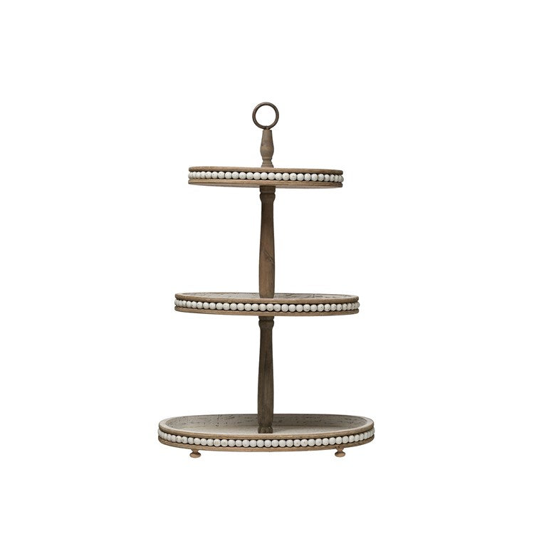 Anne Beaded 3 Tier Tray